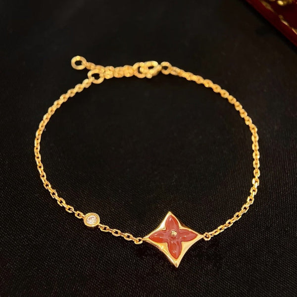 <MAGIC>COLOR STAR CARNELIAN PINK GOLD DIAMOND BRACELET