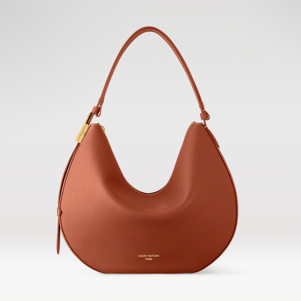 LOW KEY COOKIE MM 32 IN COGNAC BROWN CALFSKIN GOLD HARDWARE