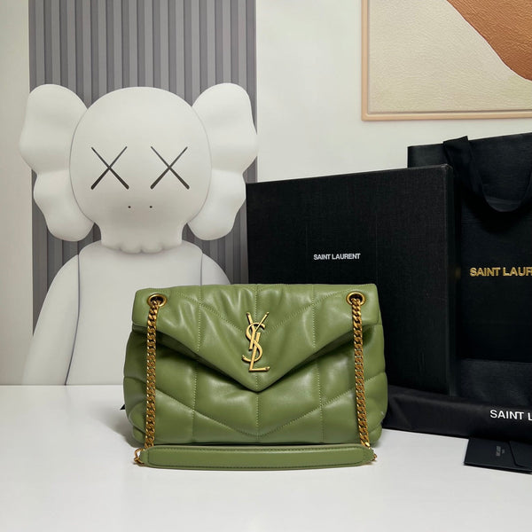 PUFFER TOY 29 IN FERN GREEN LAMBSKIN GOLD HARDWARE