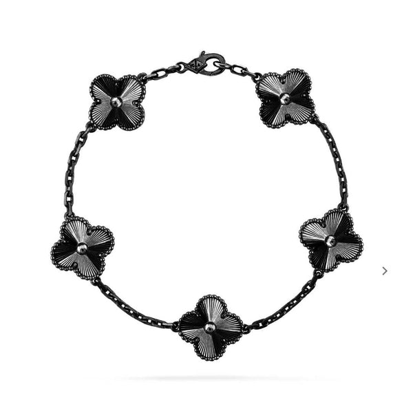 ˇMagic JewelryˇCLOVER 5 MOTIF BLACK BRACELET