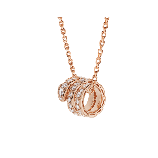<MAGIC>SERPENTI PINK GOLD NECKLACE DOUBLE RING DIAMOND