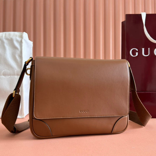 MEDIUM EMBLEM CROSSBODY BAG 29 IN BROWN CALFSKIN