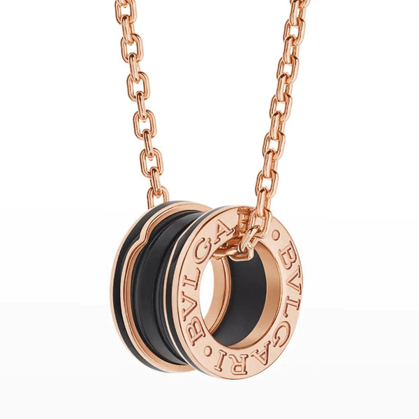 <MAGIC>ZERO 1 BLACK CERAMIC PINK GOLD NECKLACE