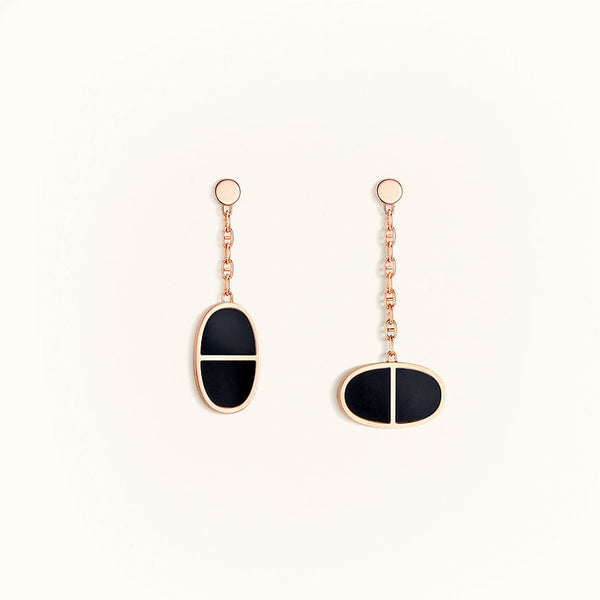 <MAGIC>CHAINE VERSO BLACK CERAMIC EARRINGS