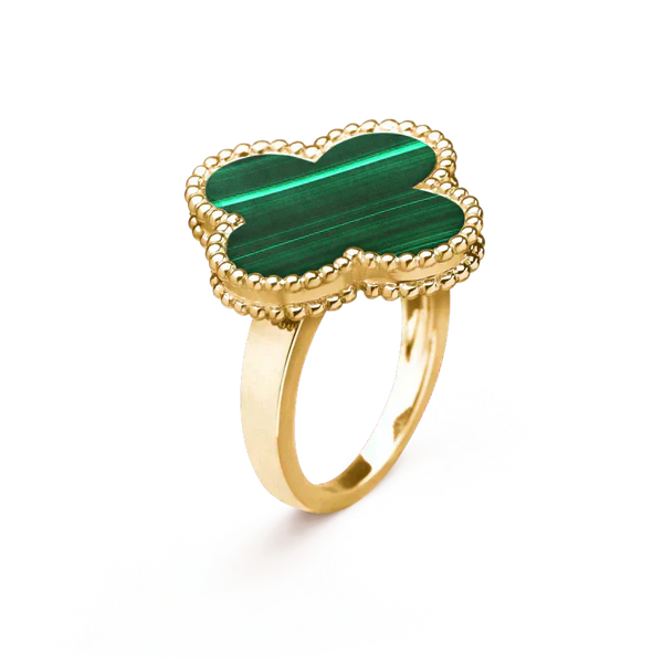 ˇMagic JewelryˇCLOVER MALACHITE RING