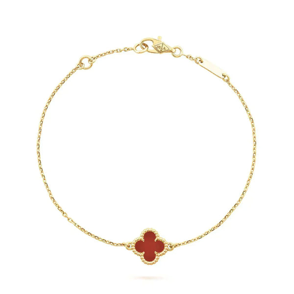 ˇMagic JewelryˇCLOVER  CARNELIAN SINGLE FLOWER BRACELET