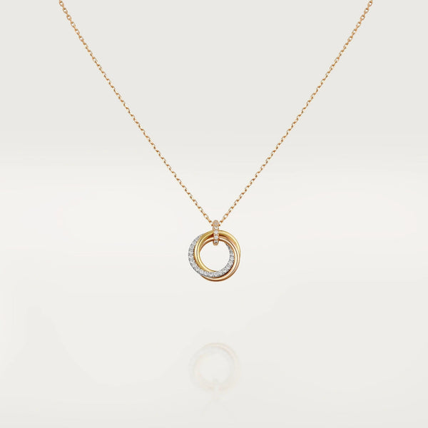 <MAGIC>TRINITY NECKLACE SILVER GOLD PINK GOLD DIAMONDS