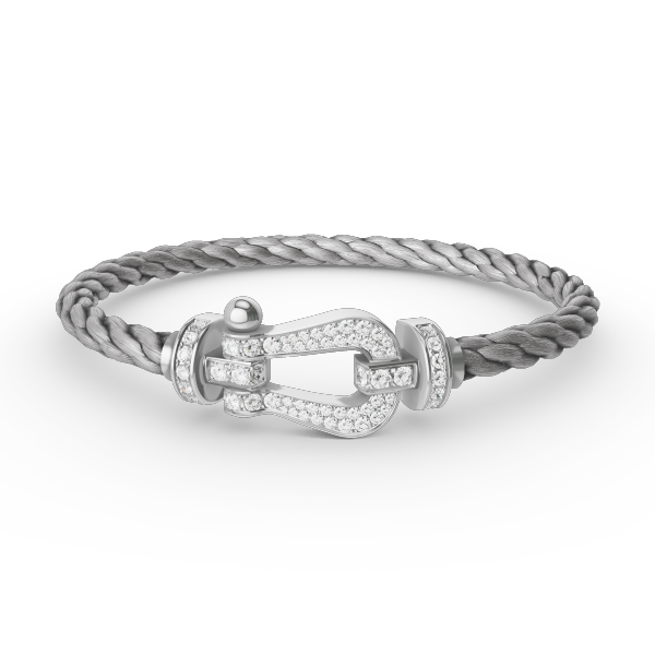 <MAGIC>FORCE LARGE HORSESHOE FULL DIAMOND BRACELET SILVER